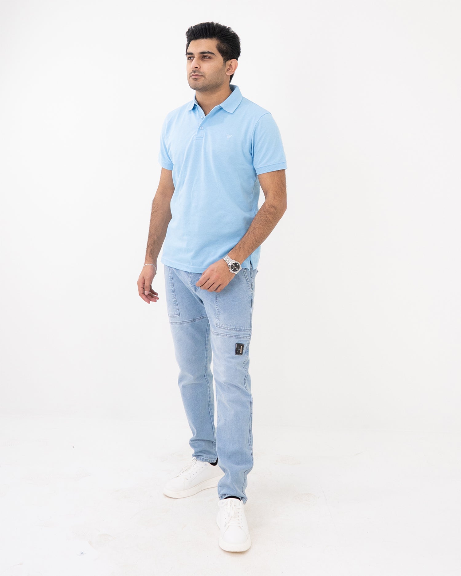 Sky Blue Knit Polo