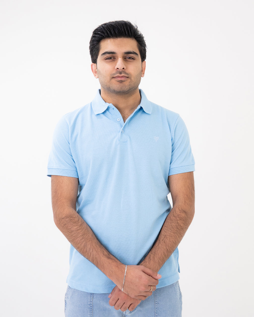 Sky Blue Knit Polo