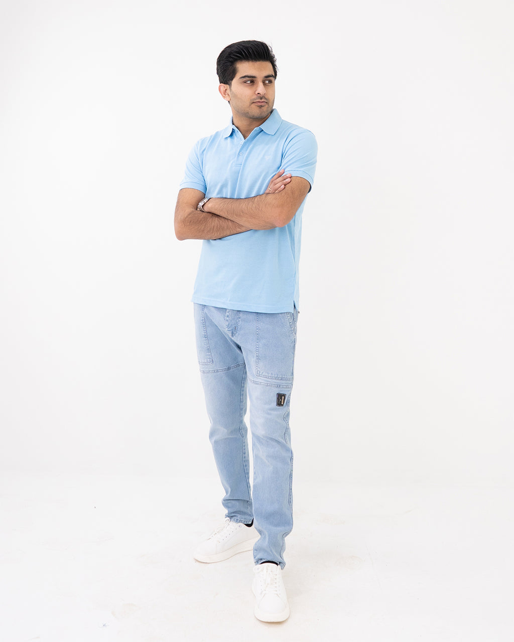 Sky Blue Knit Polo