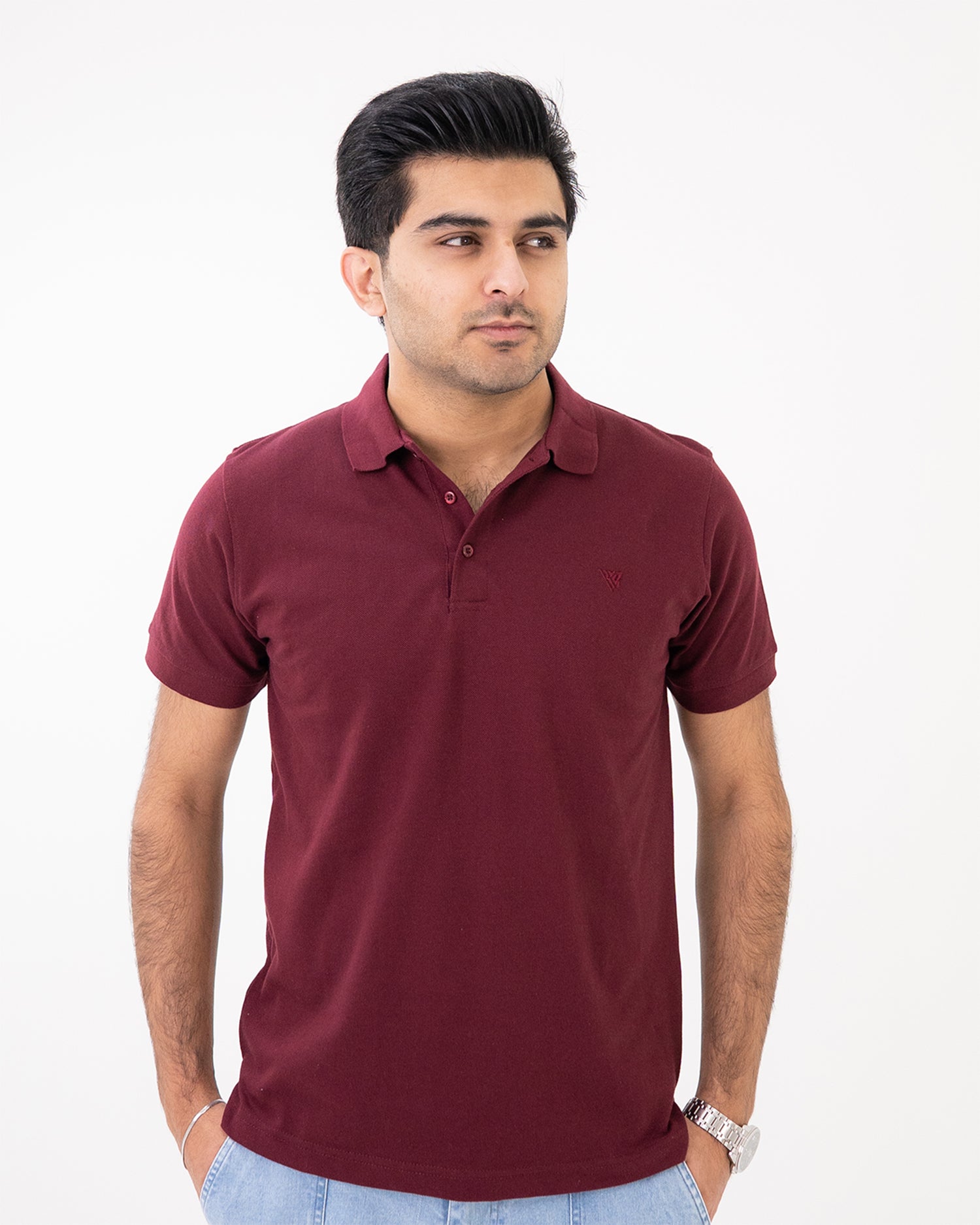 Maroon Knit Polo