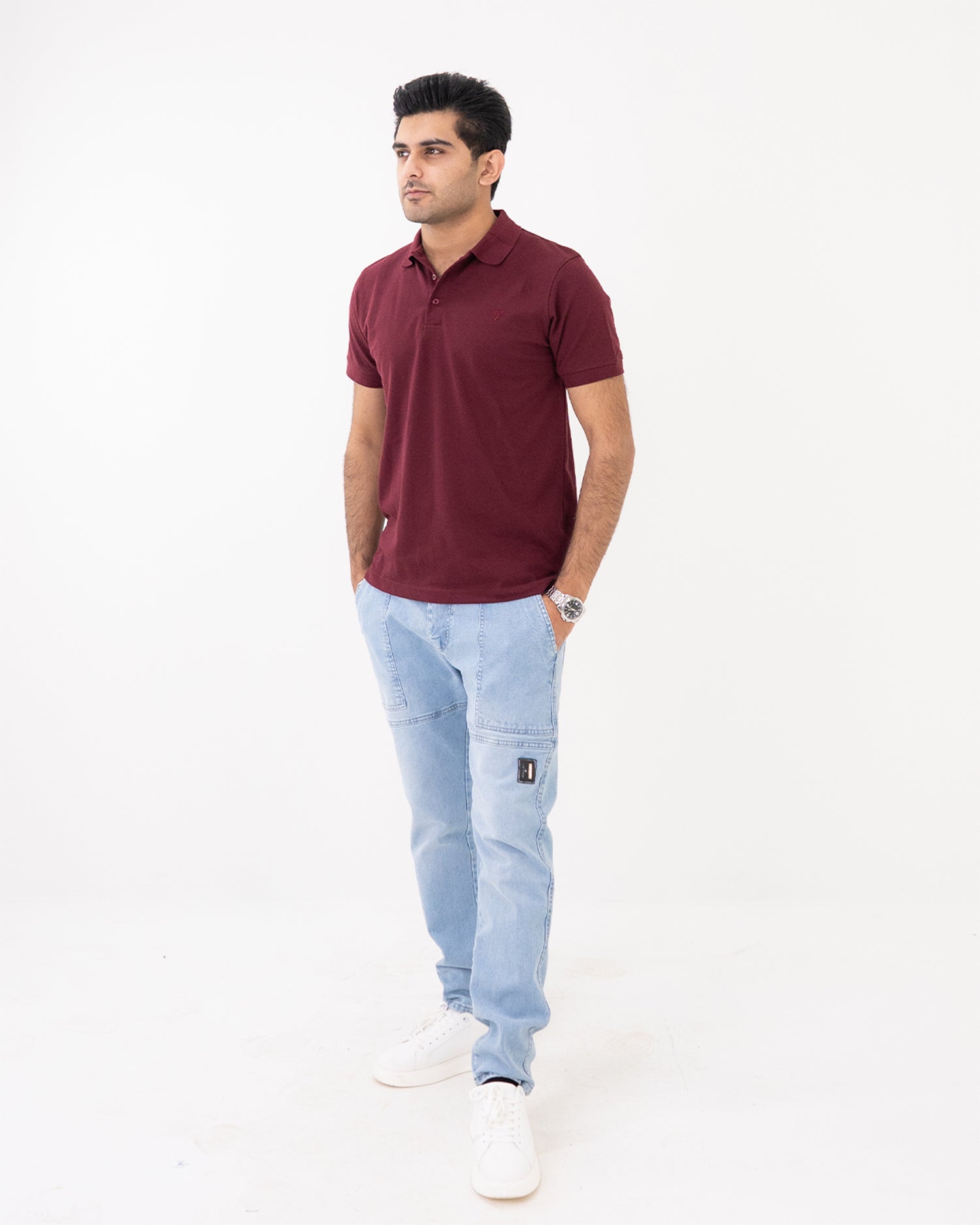 Maroon Knit Polo