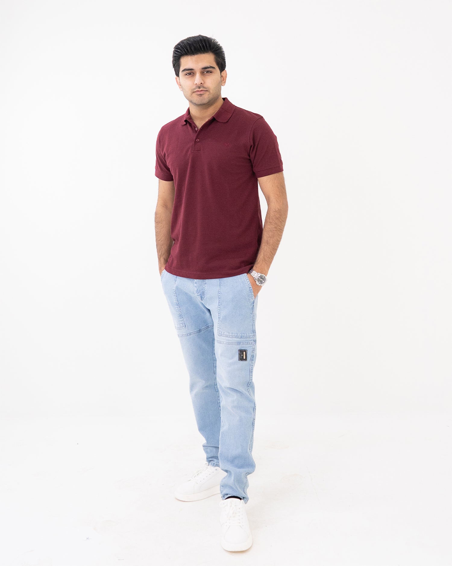 Maroon Knit Polo