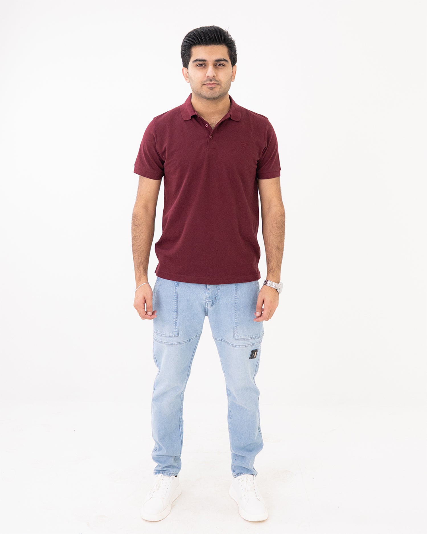 Maroon Knit Polo