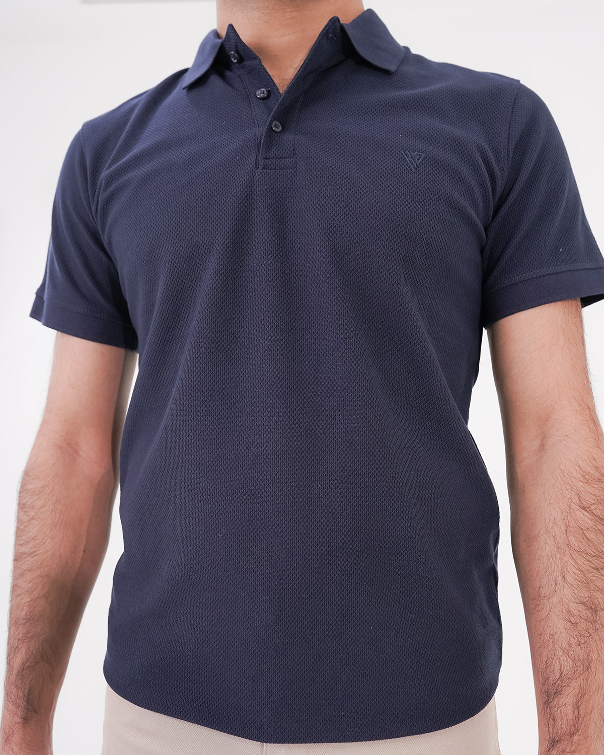 Navy Blue Knit Polo