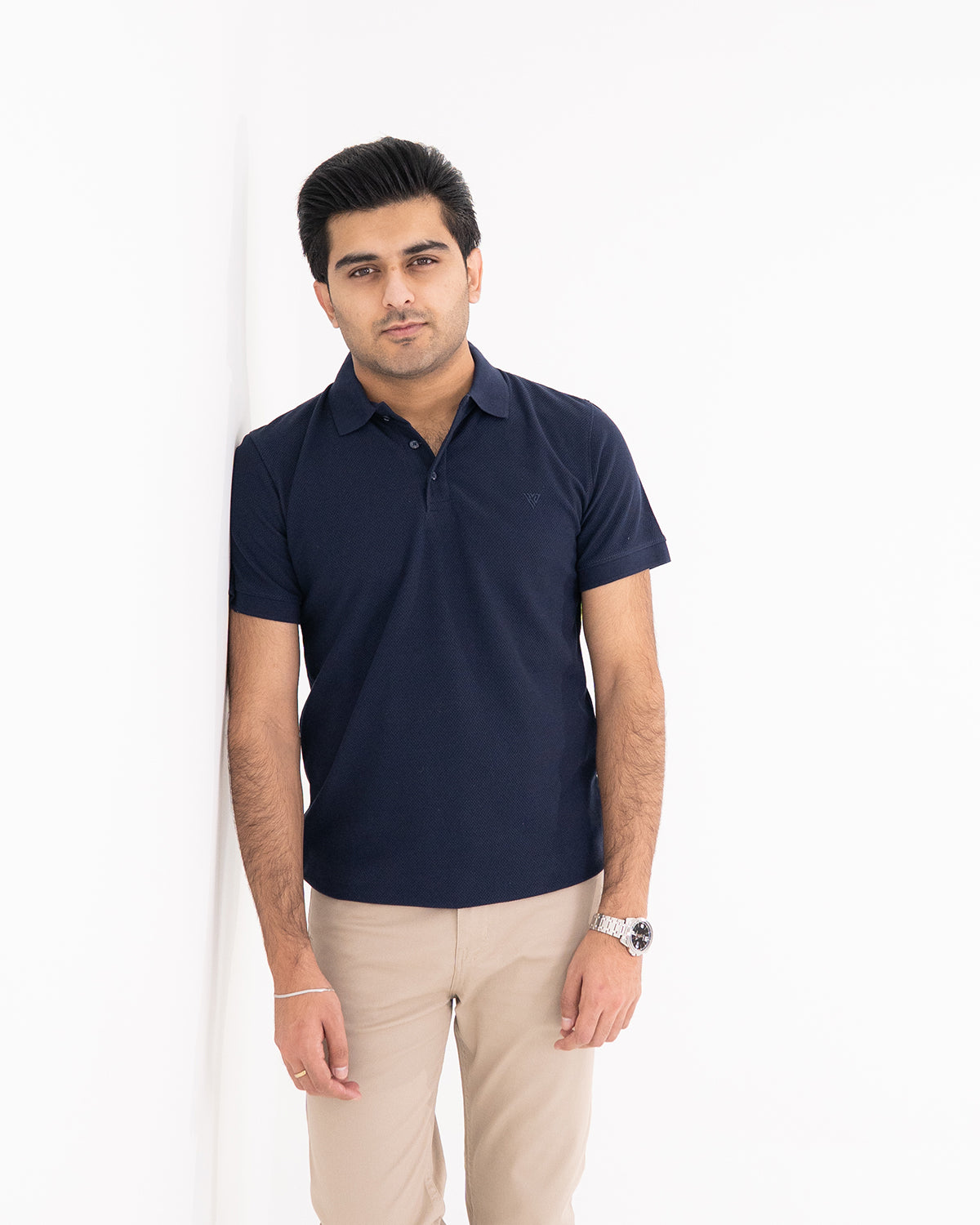 Navy Blue Knit Polo