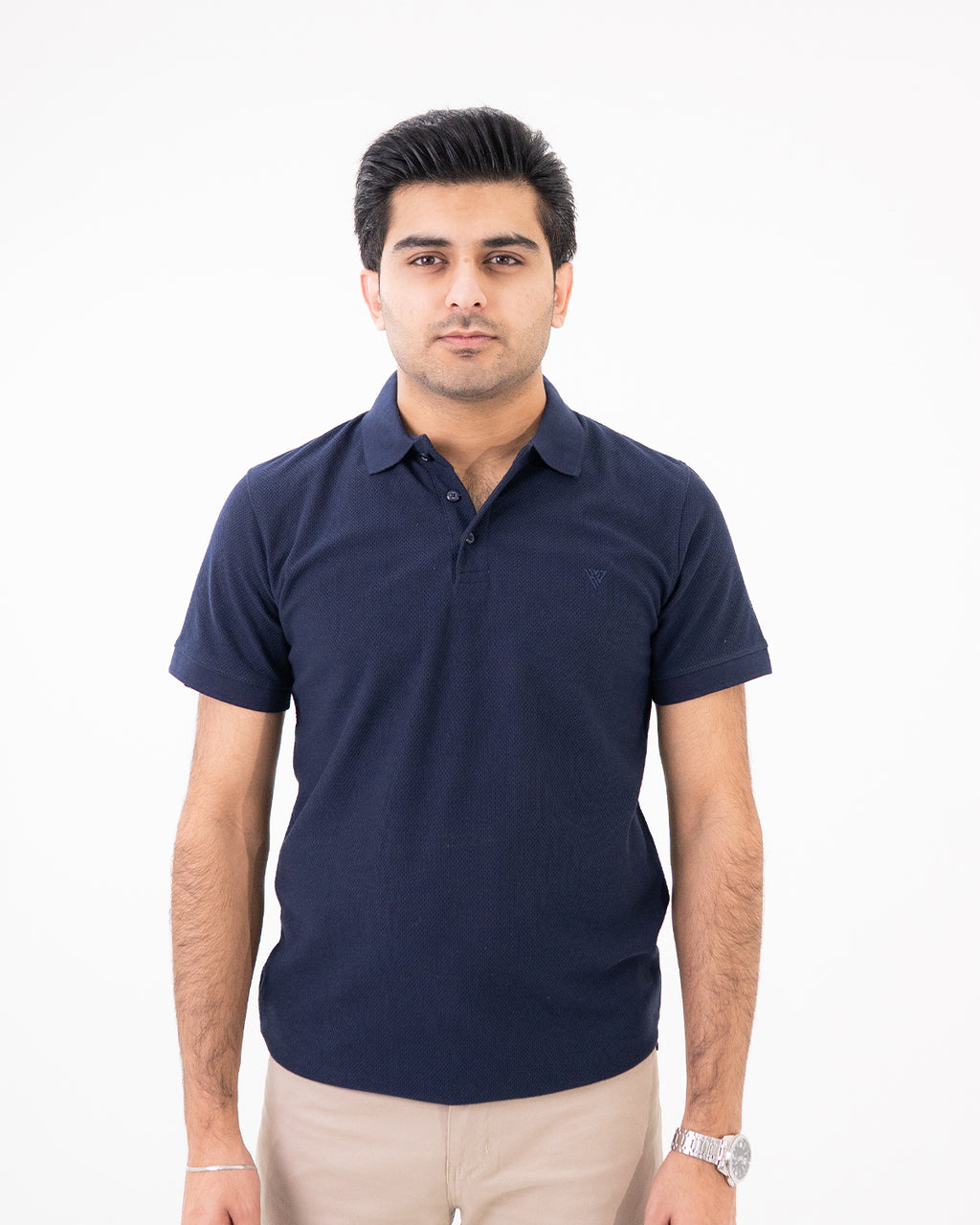 Navy Blue Knit Polo