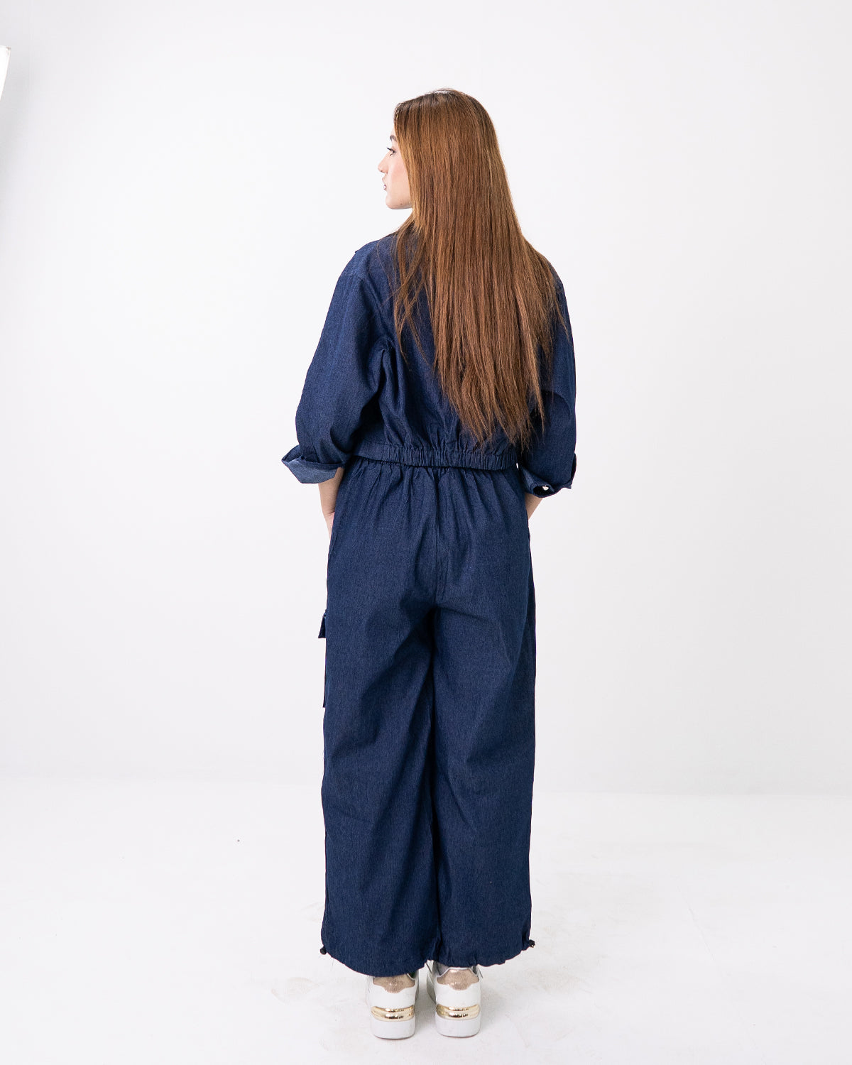 Navy Denim Cargo Co-ord Set (3pcs)