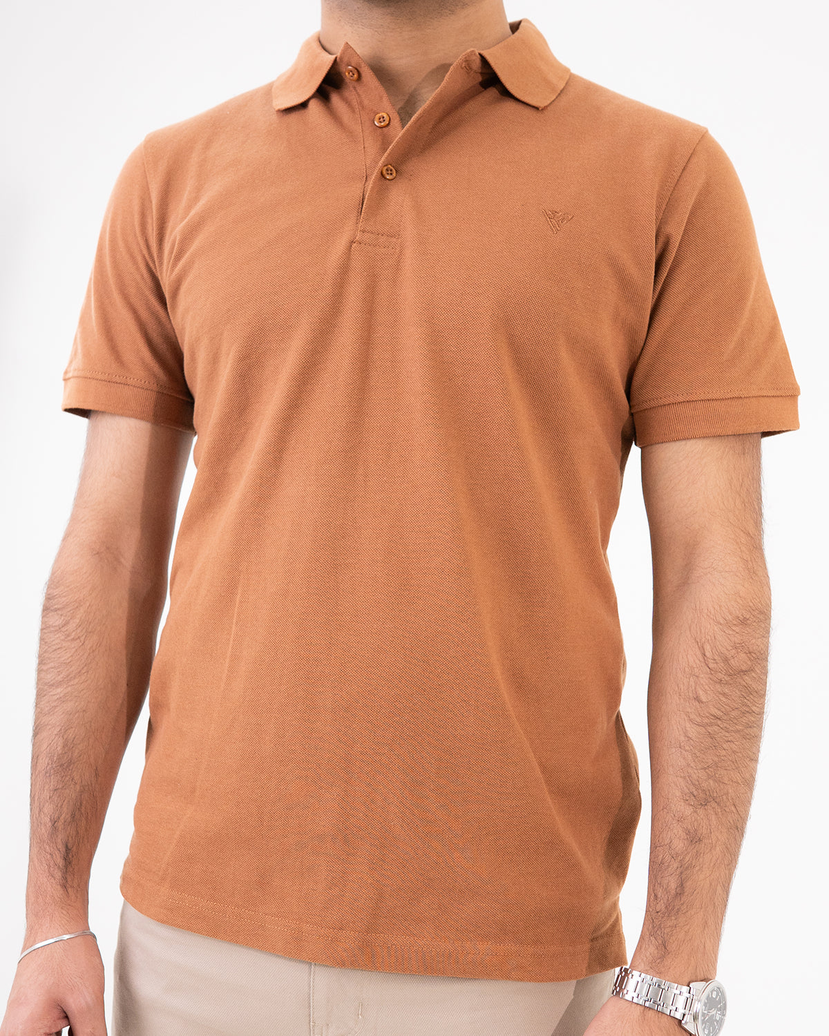Brown Knit Polo