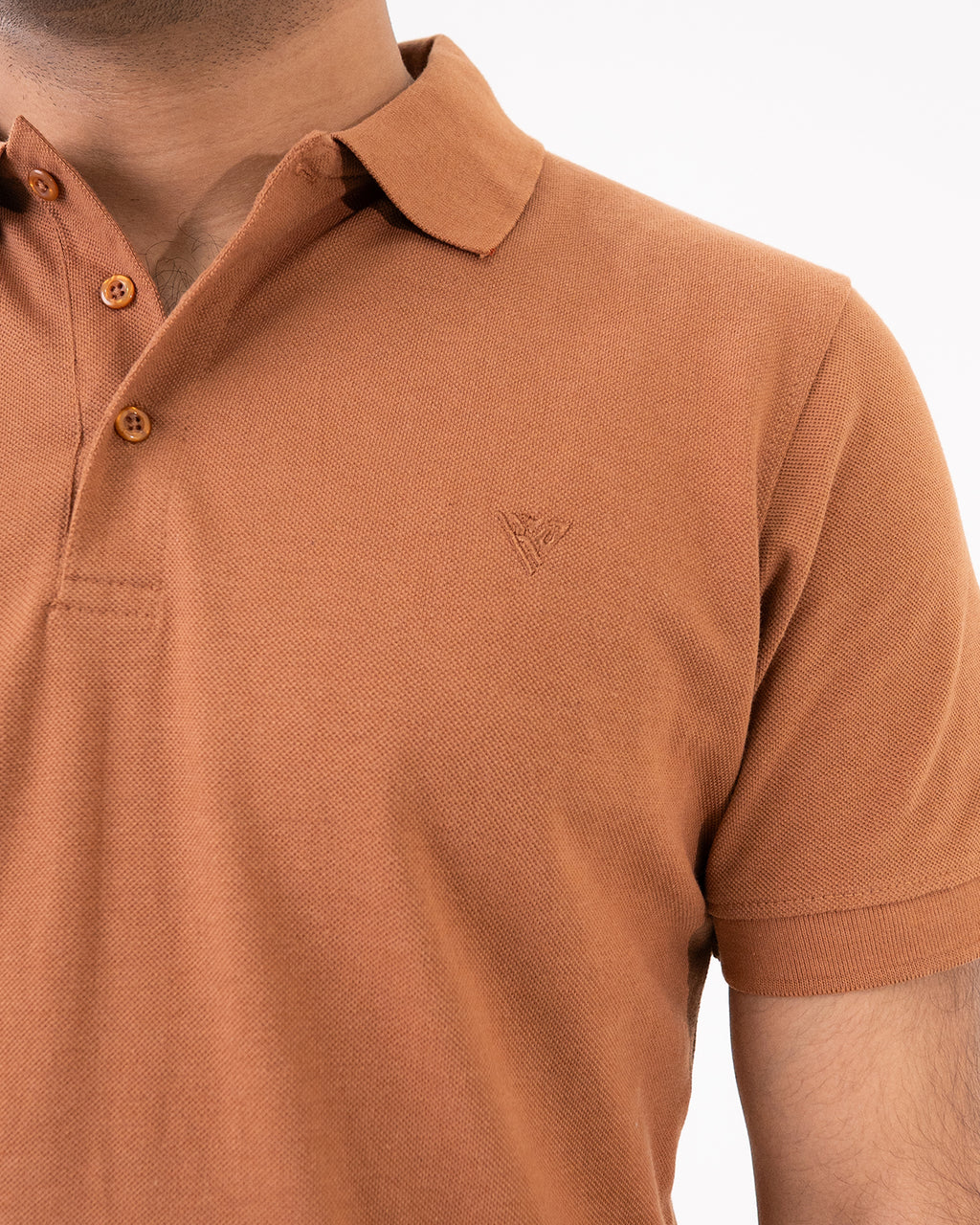 Brown Knit Polo