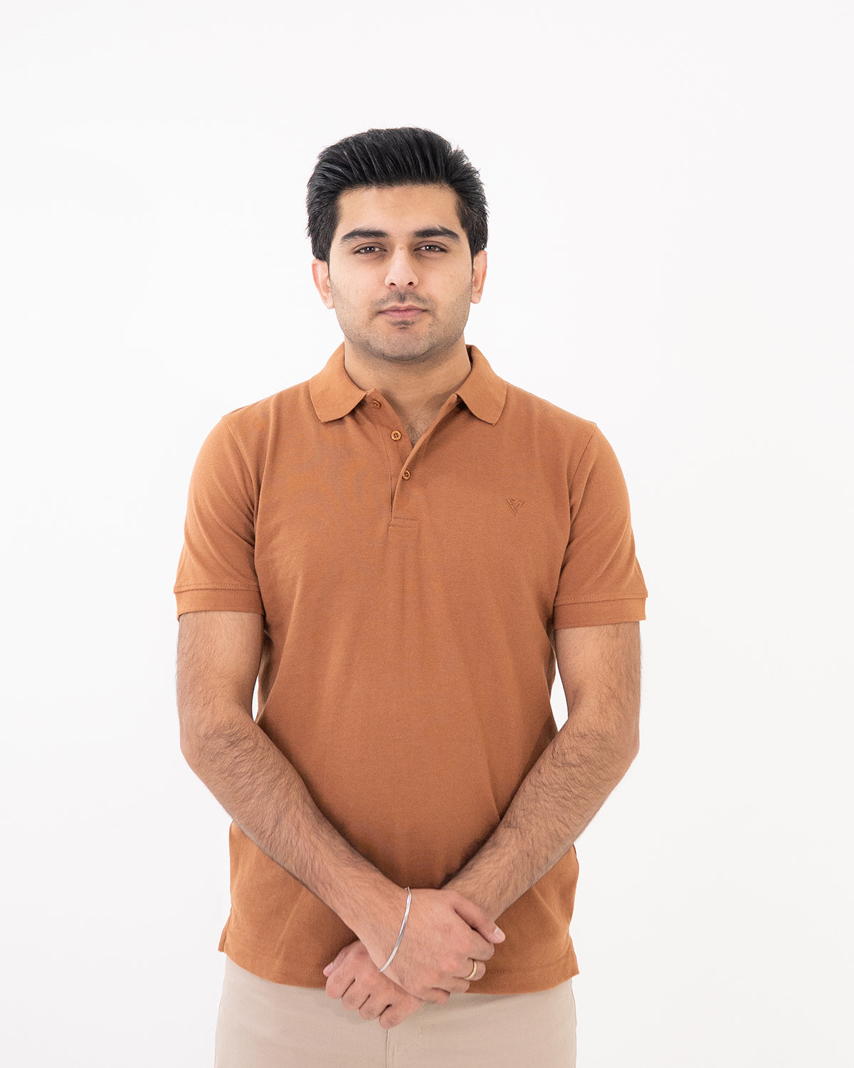Brown Knit Polo