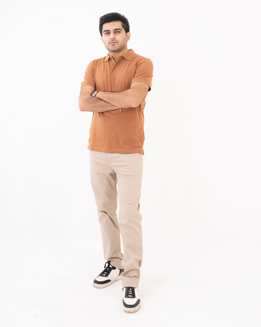 Brown Knit Polo