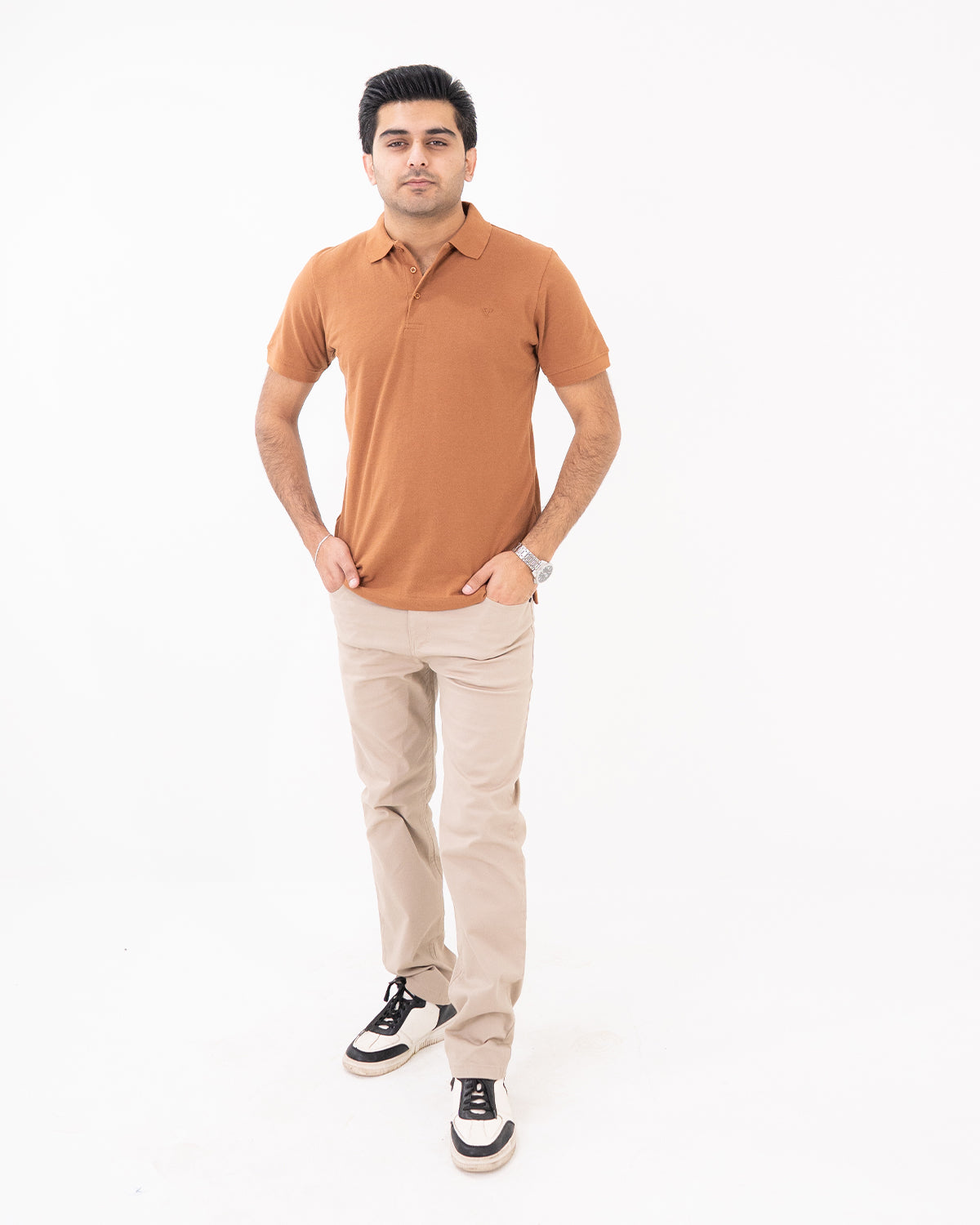 Brown Knit Polo