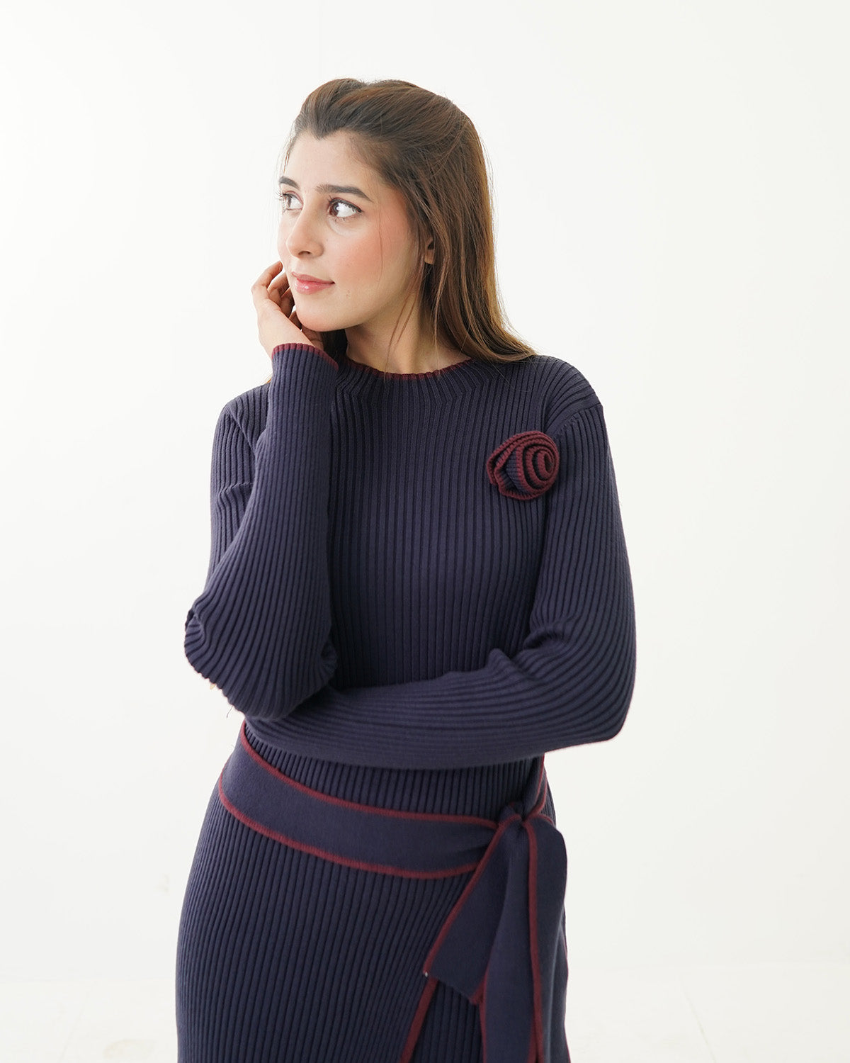 Blue Floral Sweater Maxi