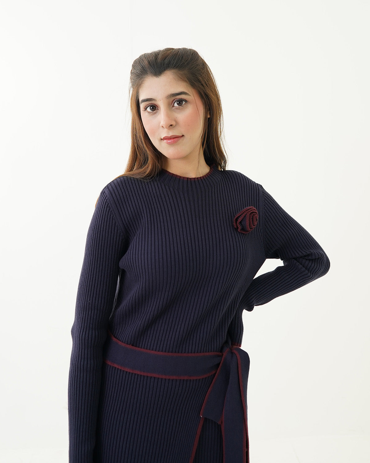 Blue Floral Sweater Maxi