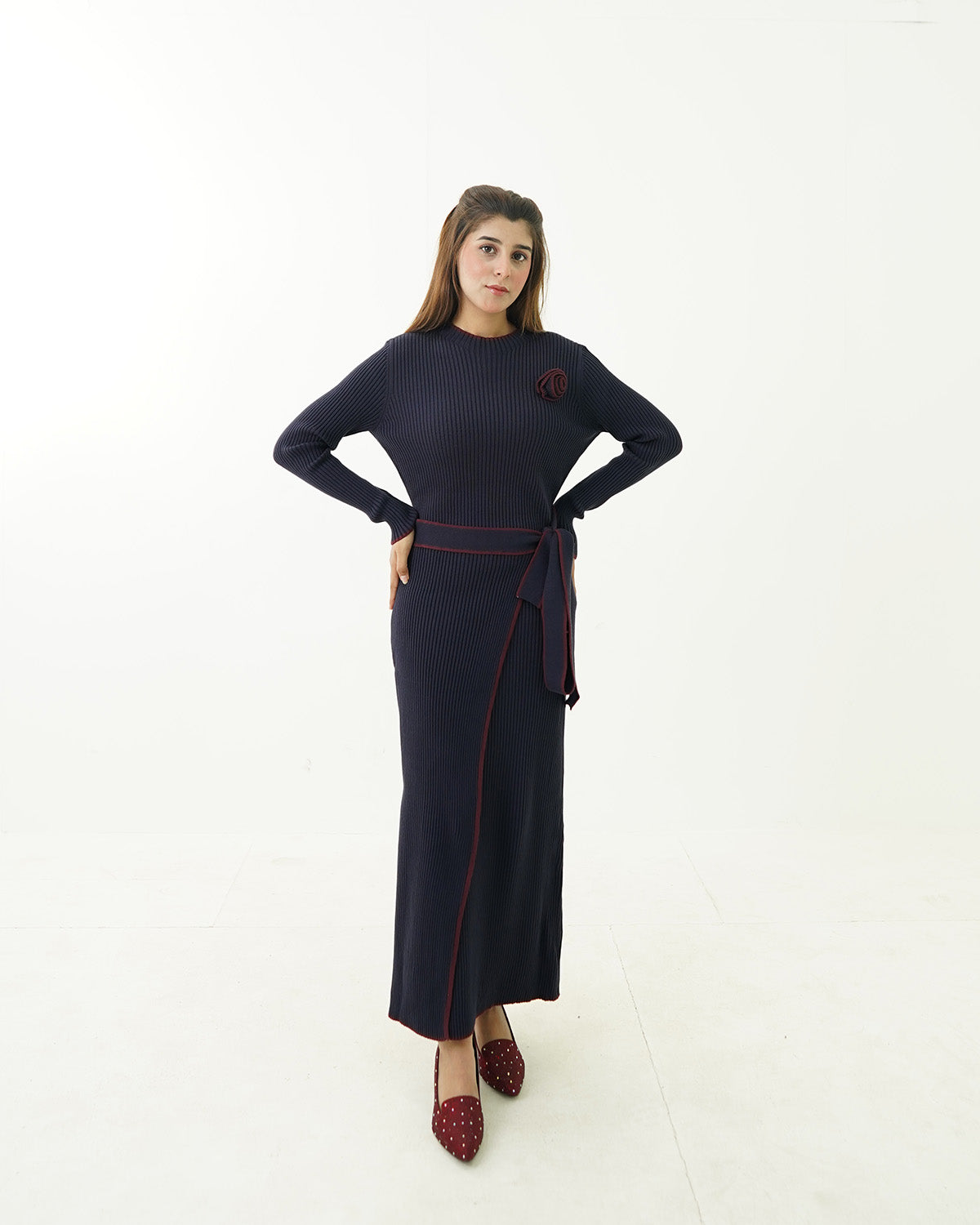 Blue Floral Sweater Maxi