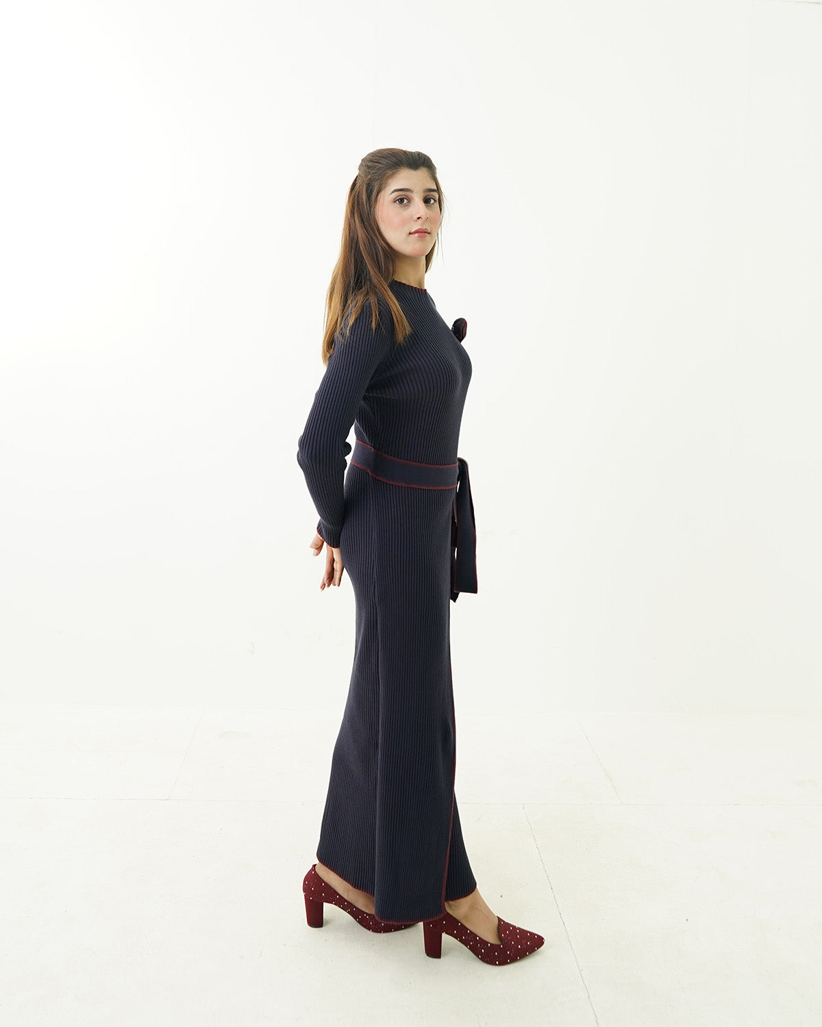 Blue Floral Sweater Maxi