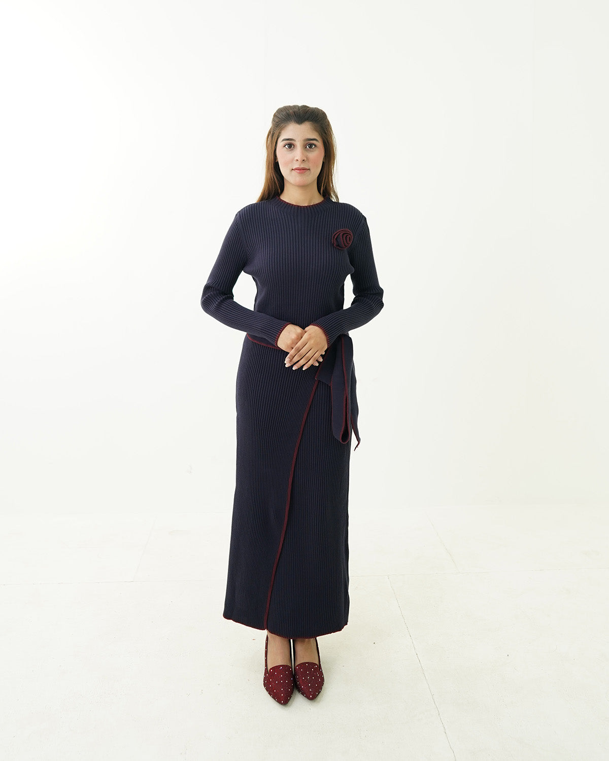 Blue Floral Sweater Maxi