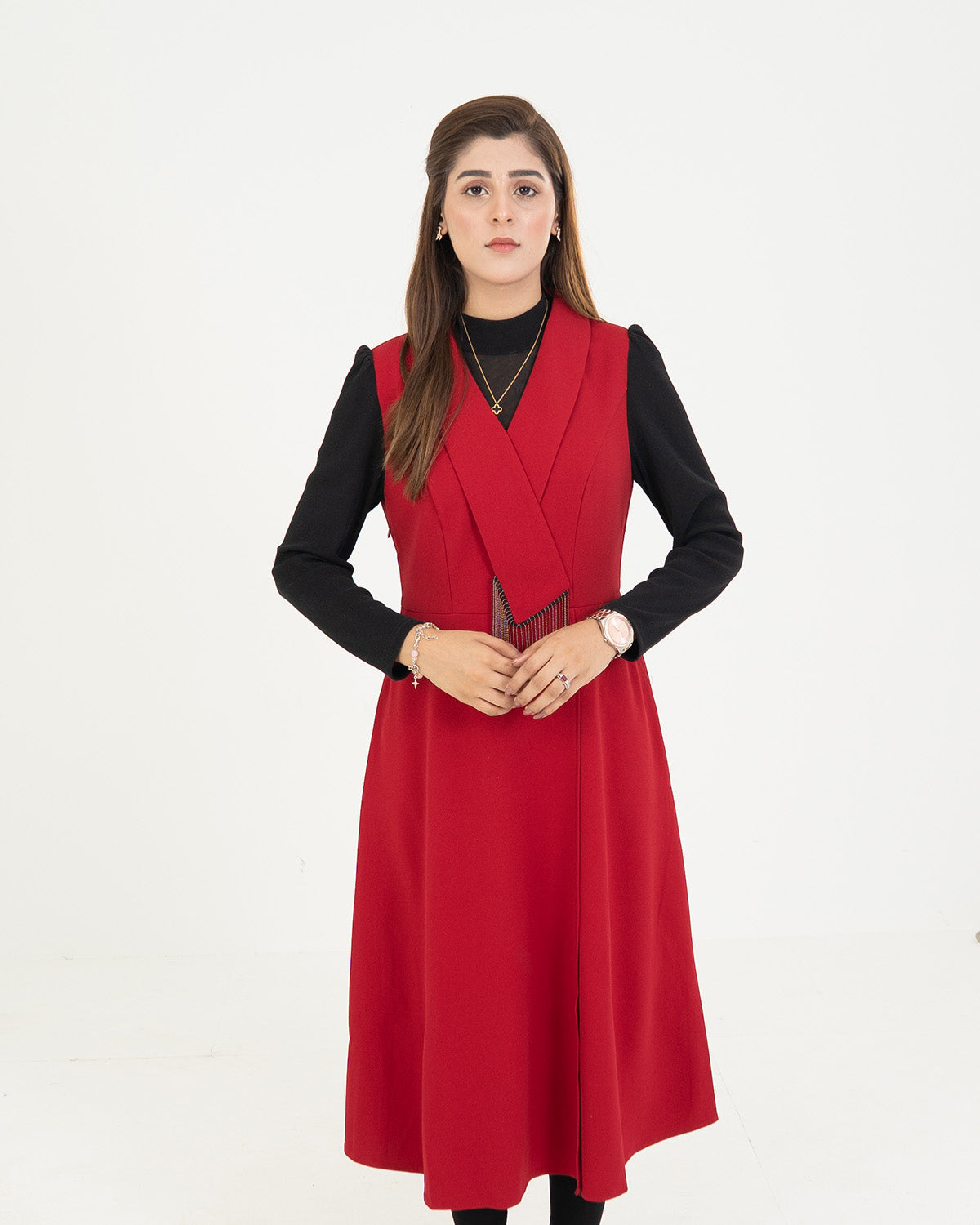 Red & Black Party Long Dress
