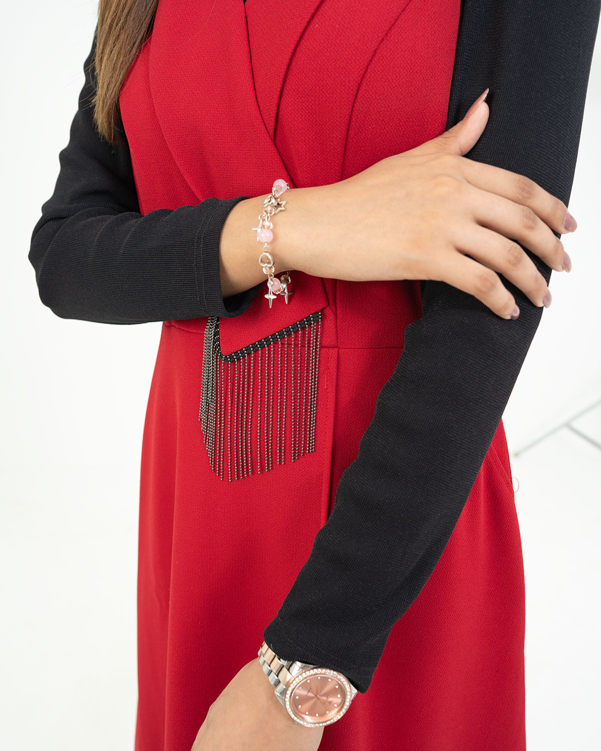 Red & Black Party Long Dress