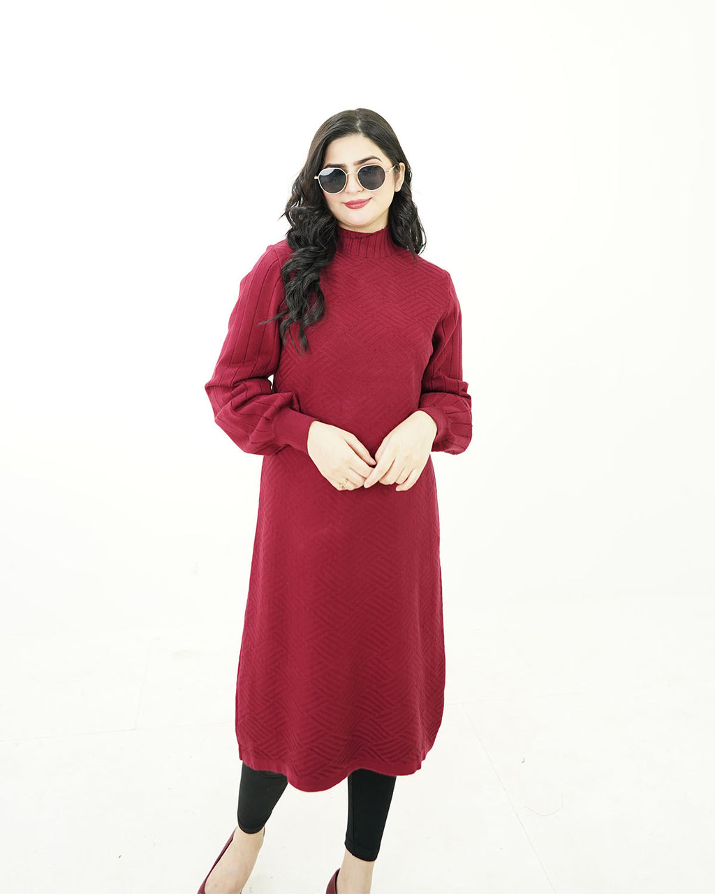 Crimson Charm Long Sweater