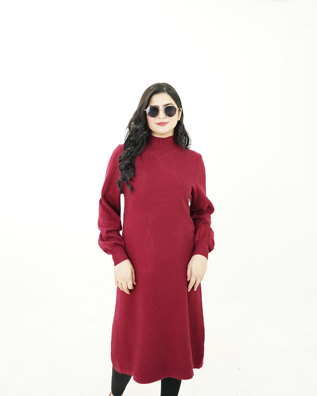 Crimson Charm Long Sweater