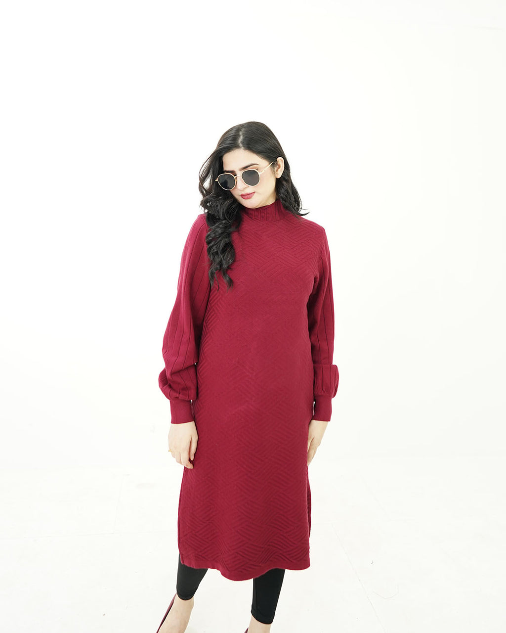 Crimson Charm Long Sweater