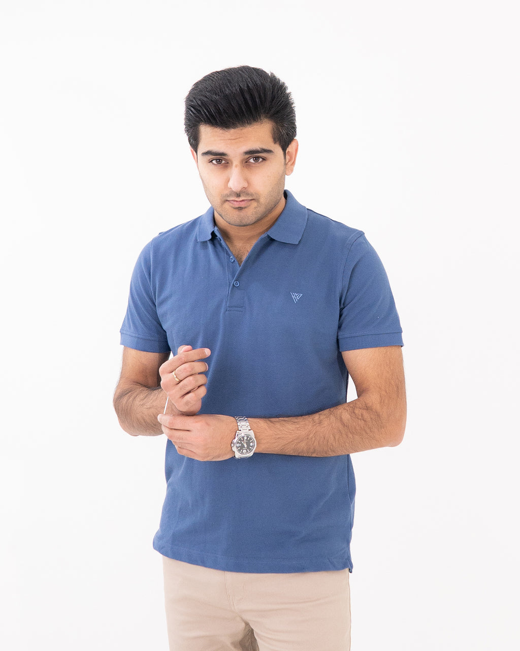 Steel Blue Knit Polo