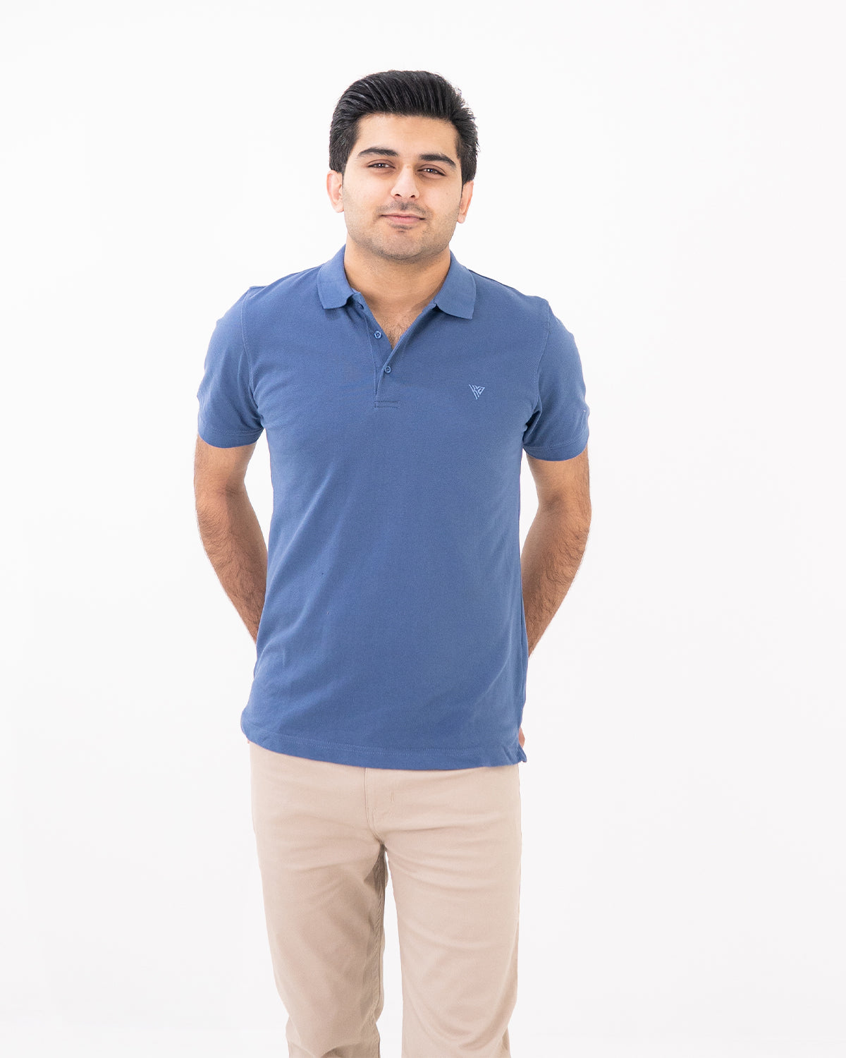 Steel Blue Knit Polo