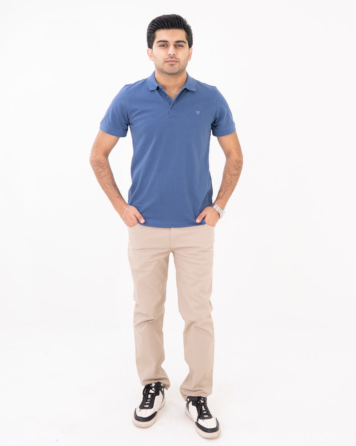 Steel Blue Knit Polo