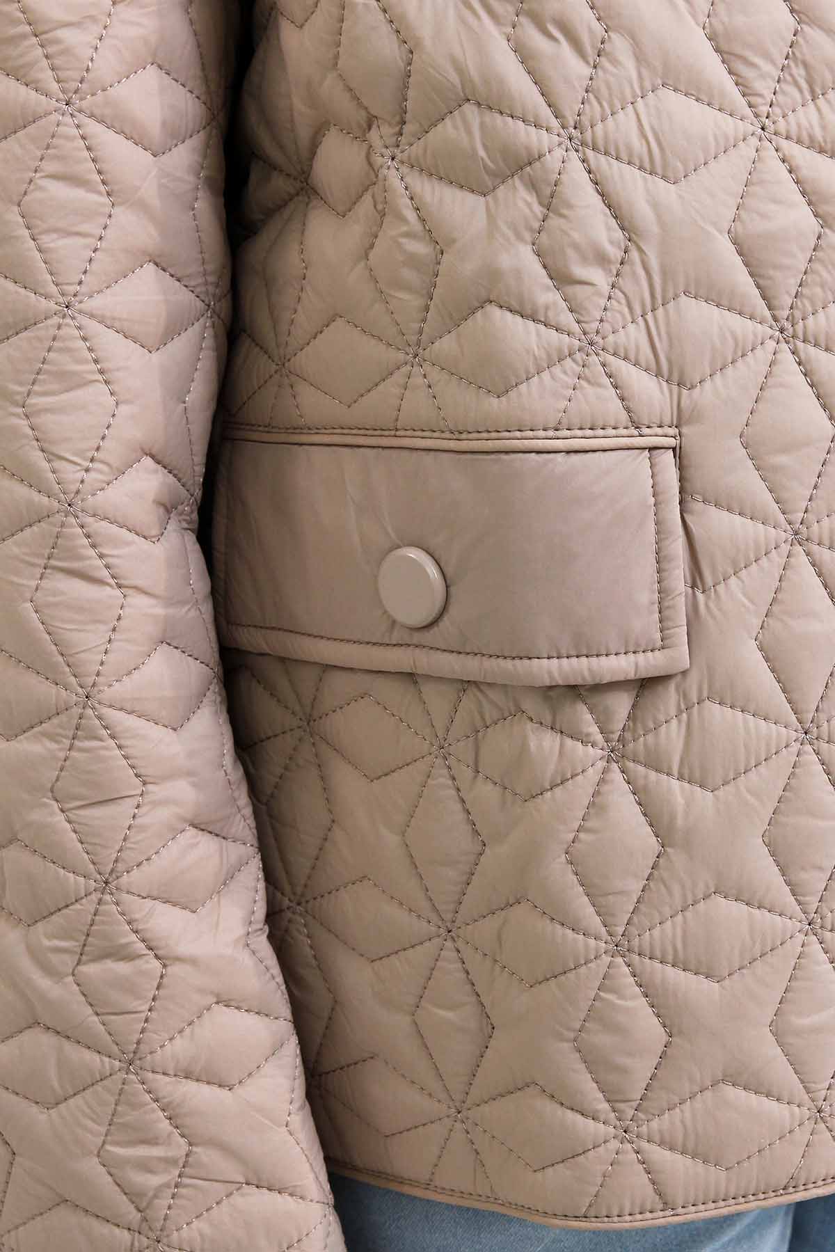 Girls' Quilted Beige Jacket