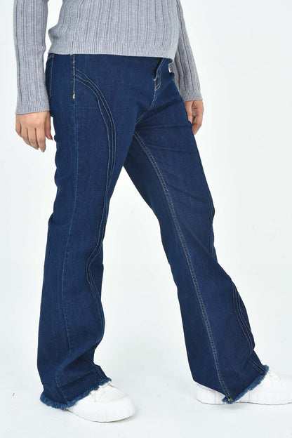 Women's Flared Dark Denim Jeans