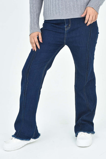 Women's Flared Dark Denim Jeans