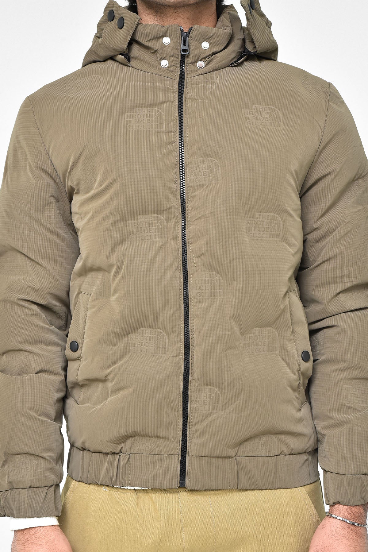 Men's Olive Hooded Puffer Jacket