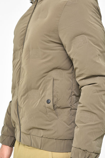 Men's Olive Hooded Puffer Jacket