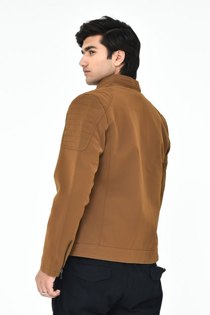 Men's Brown Casual Zipper Jacket