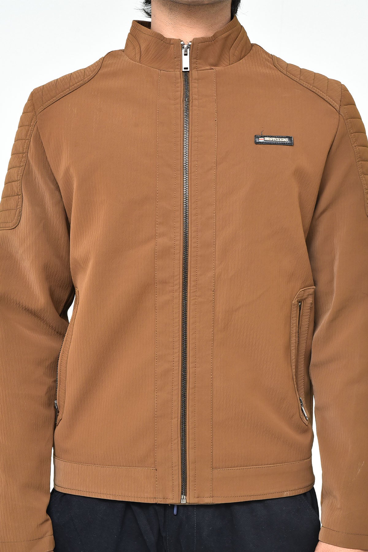 Men's Brown Casual Zipper Jacket