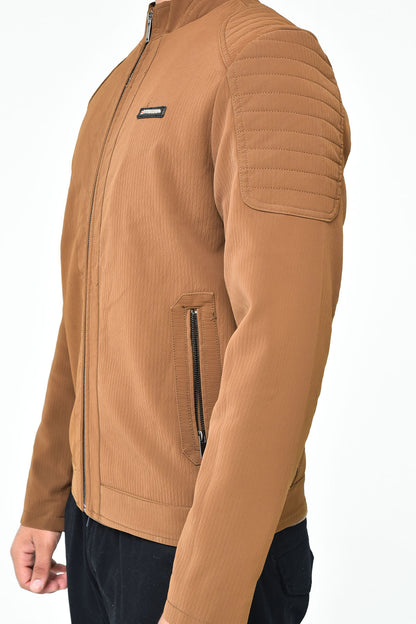 Men's Brown Casual Zipper Jacket