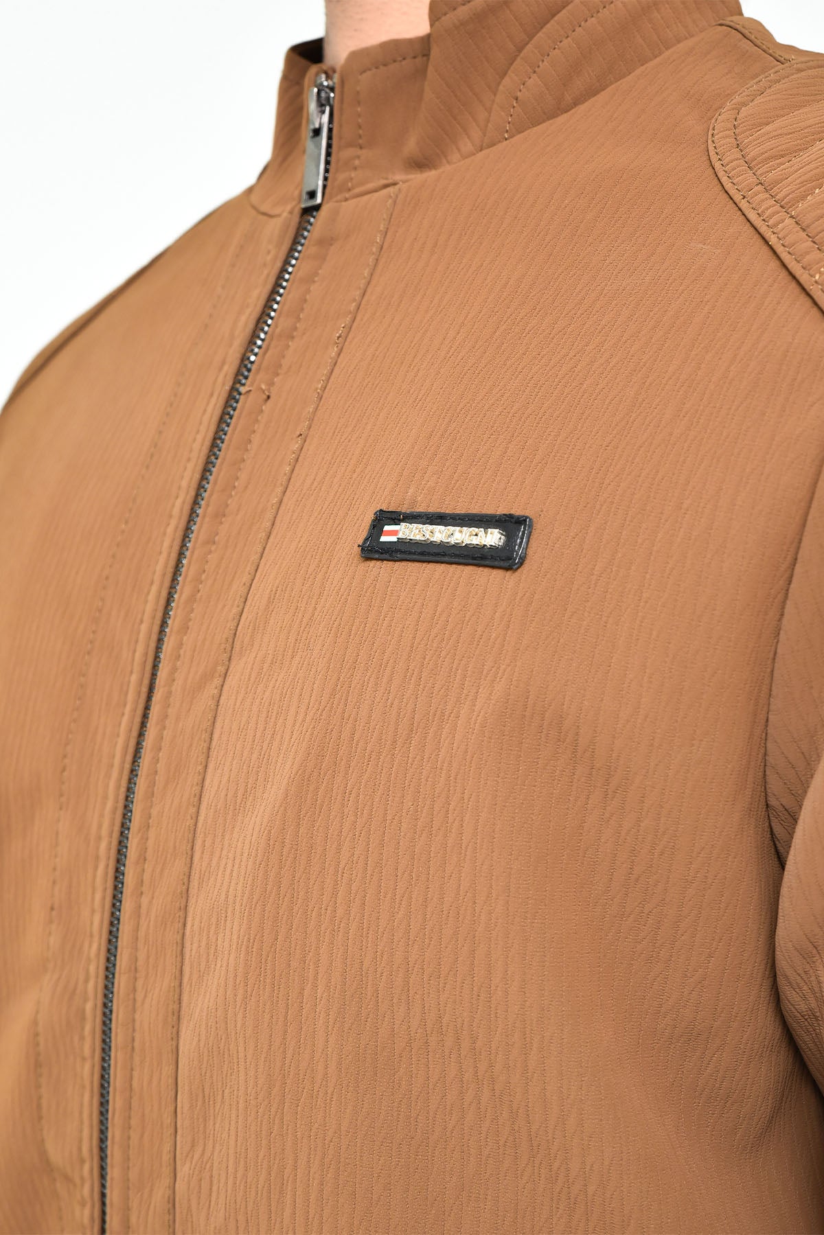 Men's Brown Casual Zipper Jacket