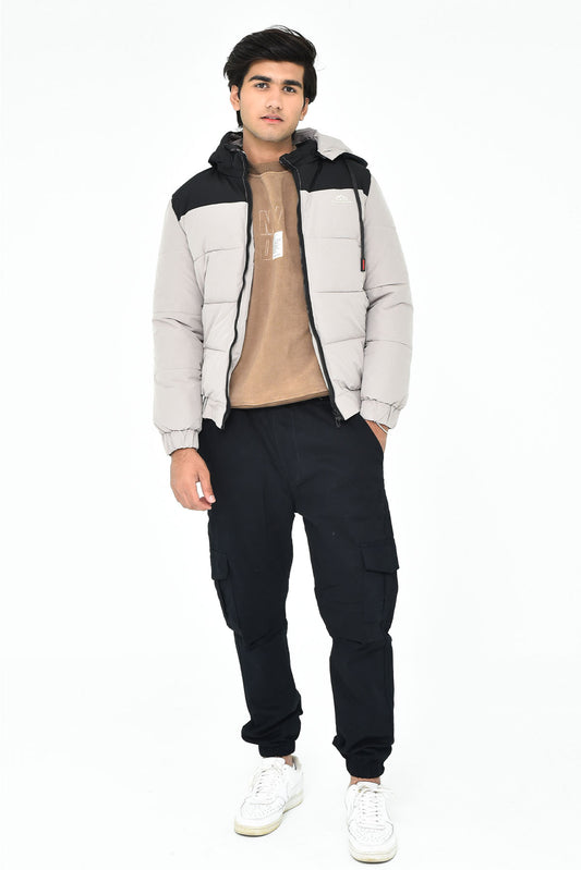 Men's Two-Tone Hooded Puffer Jacket