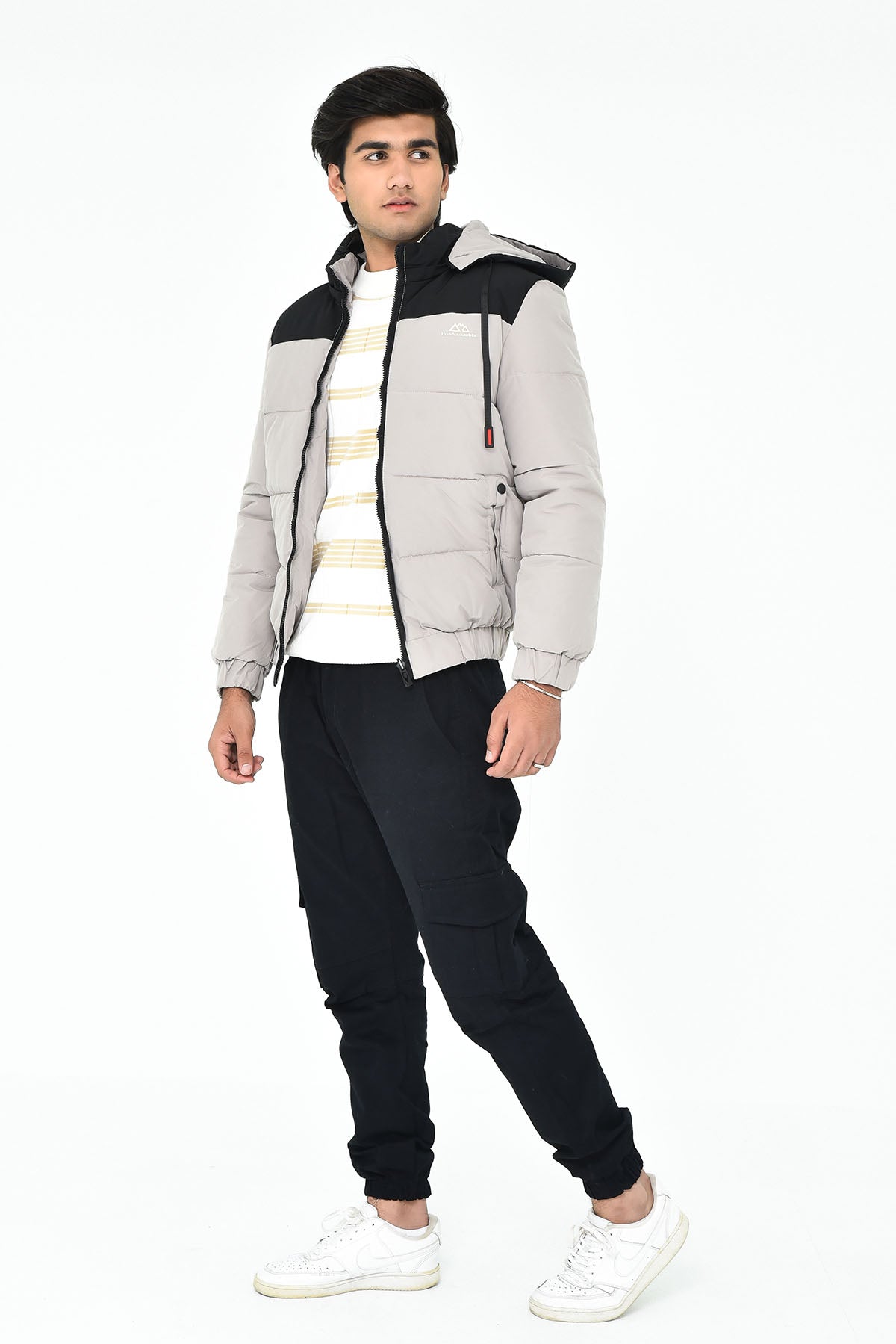 Men's Two-Tone Hooded Puffer Jacket