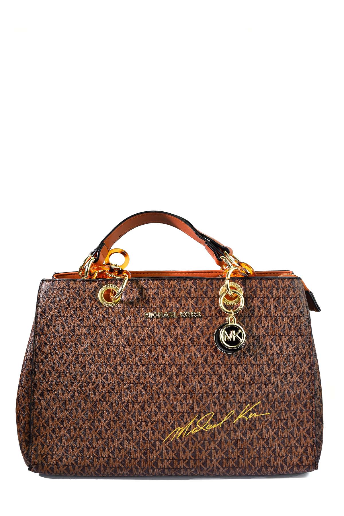 Michael Kors Signature Logo Tote Bag - Brown Color