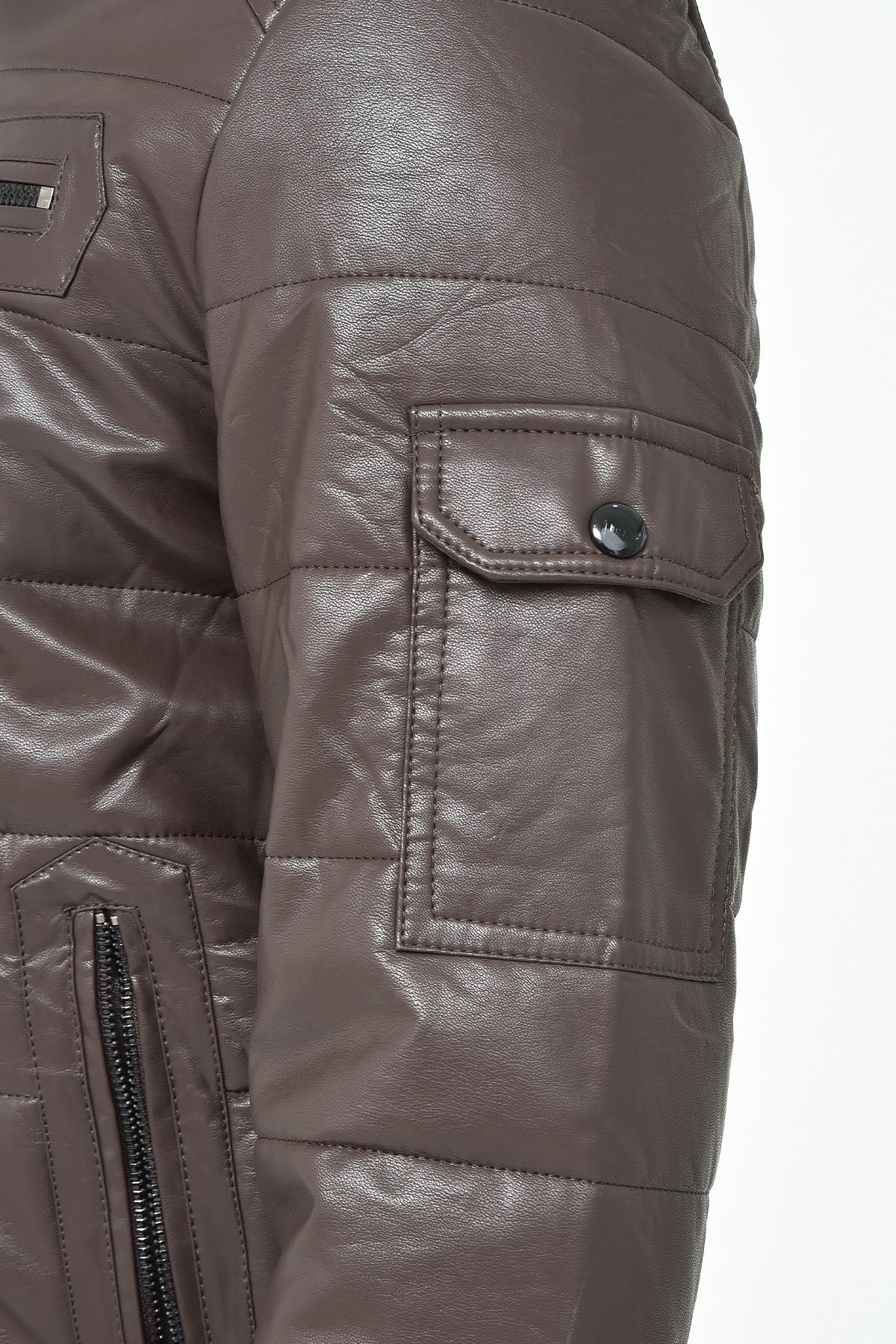 Men's Dark Brown Faux Leather Jacket