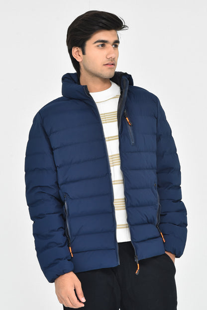 Men's Navy Hooded Puffer Jacket