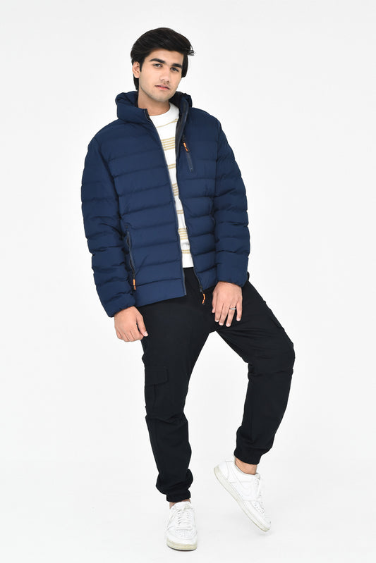 Men's Navy Hooded Puffer Jacket