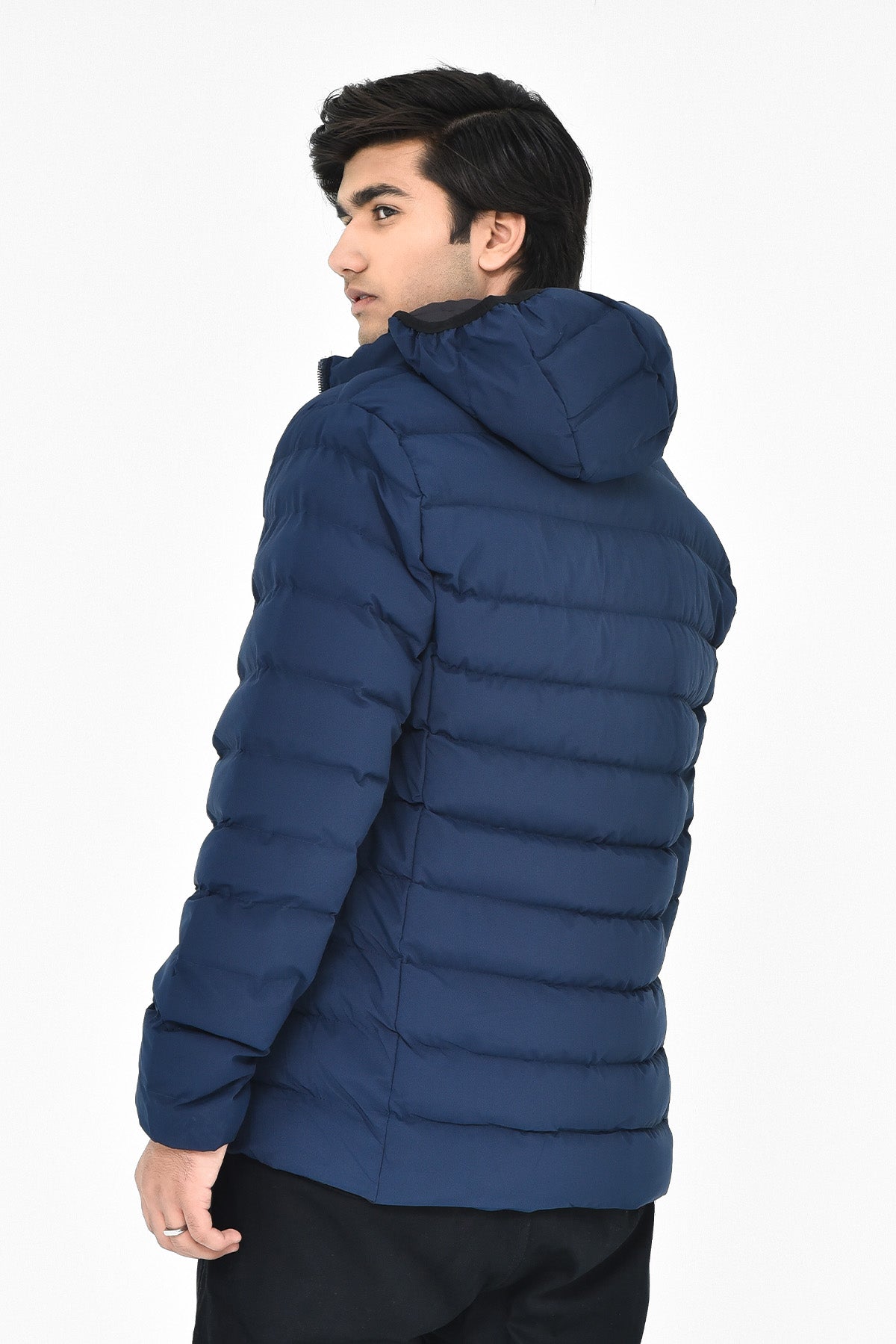 Men's Navy Hooded Puffer Jacket