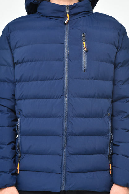 Men's Navy Hooded Puffer Jacket