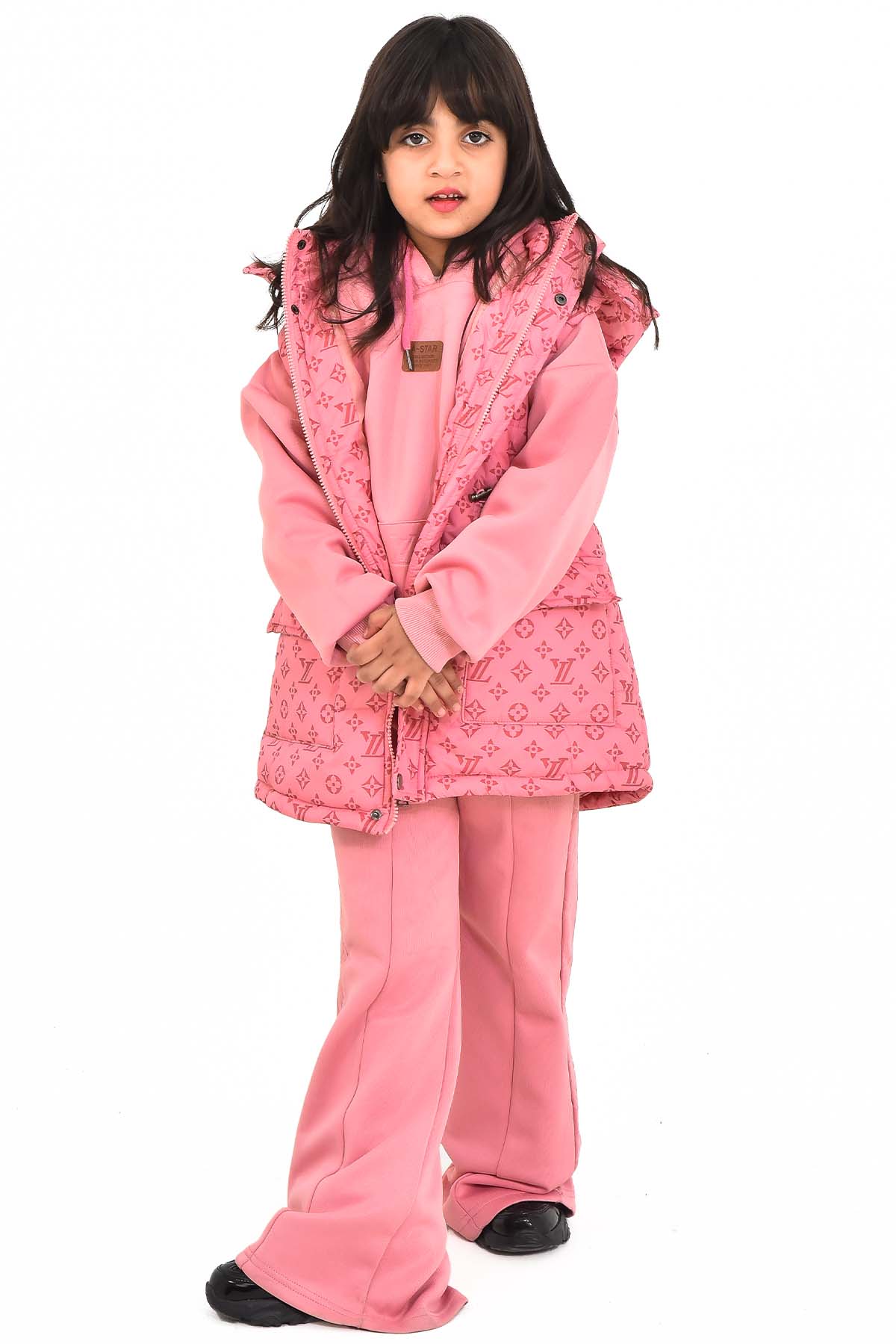 Pink Designer Kids Tracksuit - 3 Piece