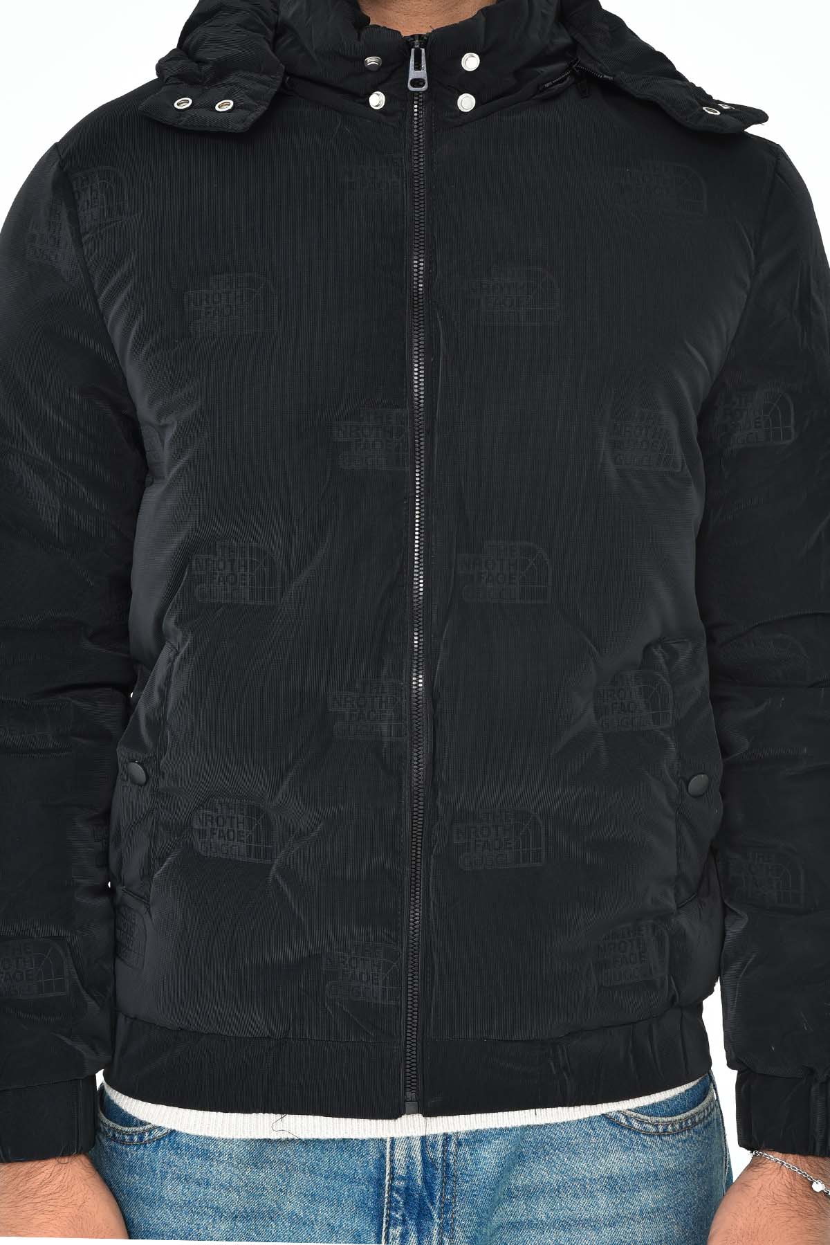 Men's Black Puffer Jacket with Hood