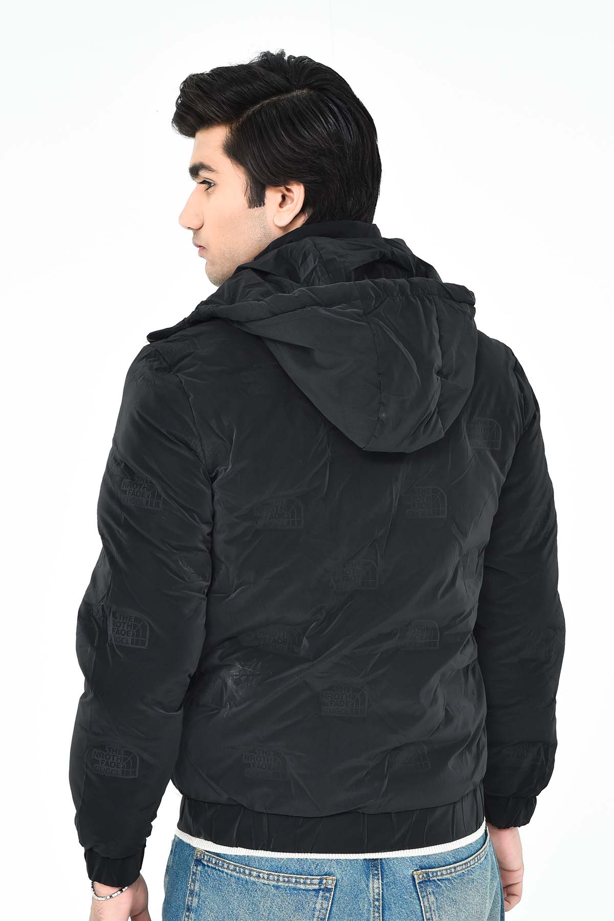 Men's Black Puffer Jacket with Hood