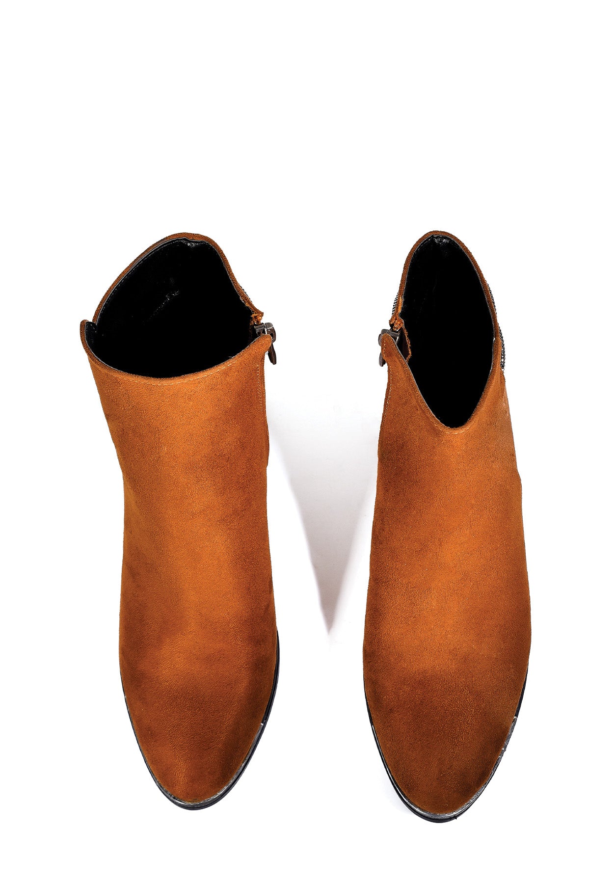 Stylish Camel Suede Ankle Boots